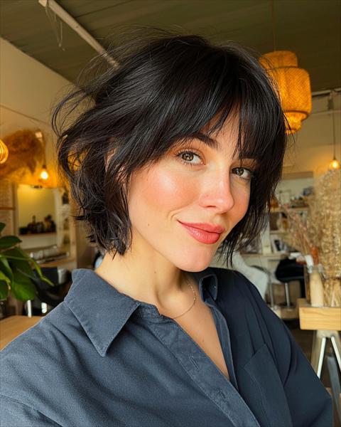 Teksturowany krótki bob w stylu lat 90 - powrót Teksturowany krótki bob w stylu lat 90 - powrót