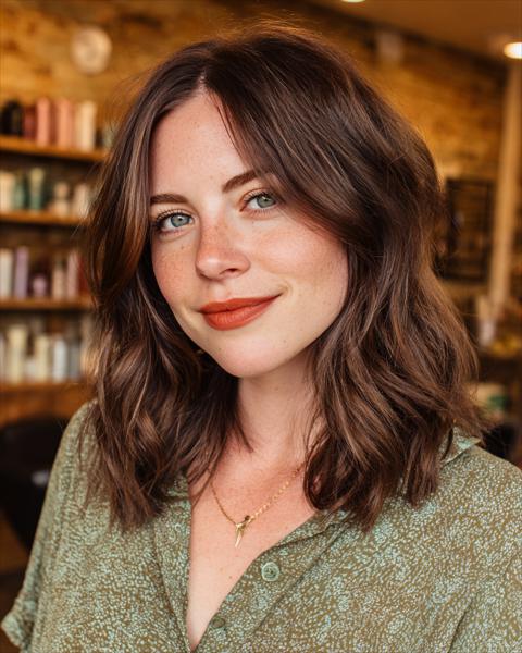 Falowane Średniej Długości z Delikatnymi Warstwami